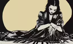 a woman sitting in the sand with her feet crossed