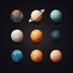 an image of several different planets