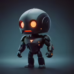 a robot that is standing up with its eyes open