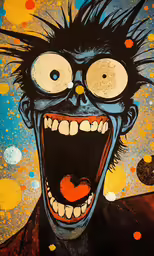 an artistic painting with lots of strange, silly eyes