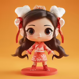 the doll is dressed in traditional chinese clothing