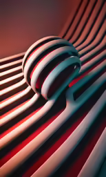 the image is an art work and has red, white, and blue lines all over it