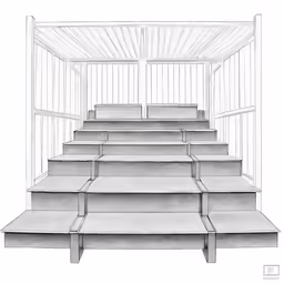 the stairs are lined with white paper