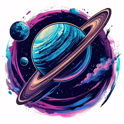 the saturn planet with its four different colors