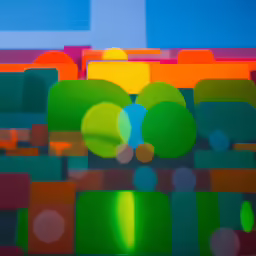 multicolored objects are placed on a bright backdrop