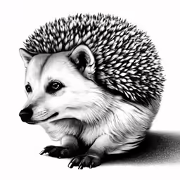 a hedgehog with an odd nose sitting down