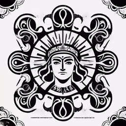 black and white art nouveau design with the image of a woman