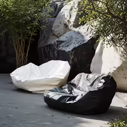 some strange shapes and sizes of furniture