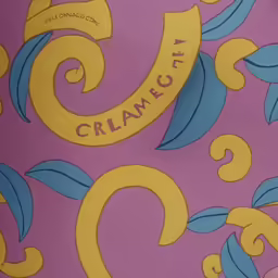 a pink and yellow wall paper with ornate design