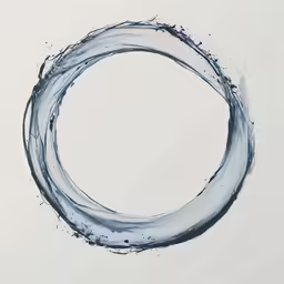 a circular artwork made of liquid and black splatters