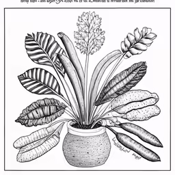 the plant with leaves in a pot on a white background