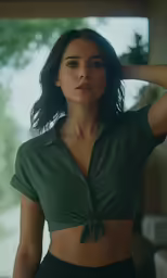 the woman in this photo has very toned breasts