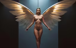 the angel is standing by itself wearing a very nice outfit