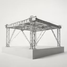 a large structure with metal beams over it