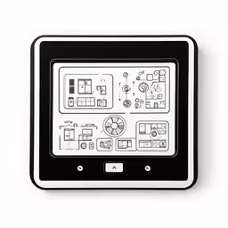 a tablet on top of a white wall