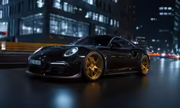 a very beautiful car is parked on the street