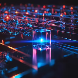 colorful light and design overlays the image