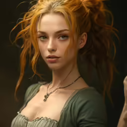 a beautiful woman with very long red hair