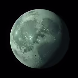 the side of the moon with its light shining