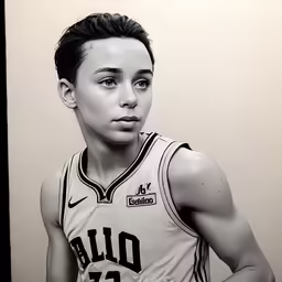 a female basketball player in a white jersey