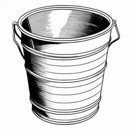 a drawing of a large bucket that is closed