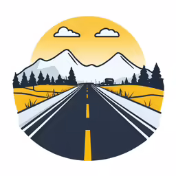 a stylized landscape with mountains and sky above it