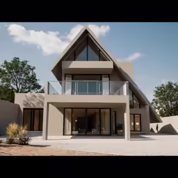 a modern home built from the outside with open plan