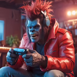 a man with long red hair playing with a wii controller