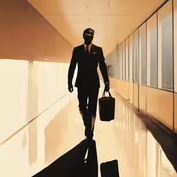 a man wearing a mask while holding two suitcases