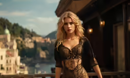 a woman is posing for the camera in a lingerie