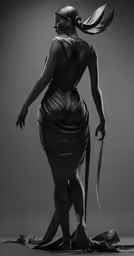 an artistic female in a black and white photo