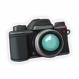 a camera with a lens in front of it