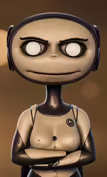 an animation image of a robot looking surprised