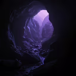 the mountains are very dark with purple colored lighting