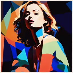 a woman is shown in an artistic photo,a digital painting of a woman