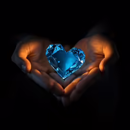some people holding some big blue diamonds