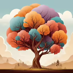 this is an image of a beautiful colored tree