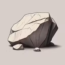 a piece of paper that has a large rock on it