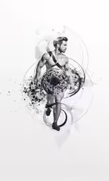 an artistic artistic photo with a man holding the ball