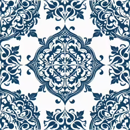 blue floral tile wallpaper in the style of an antique design