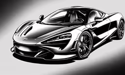 an illustration of the sports car,a 3d image of a sports car in black and white
