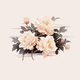three pink flowers with leaves in a vase