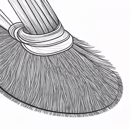 a drawing of a broom with a big, long handled brush