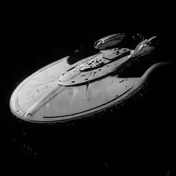 a stylized photo of the flying object in the dark