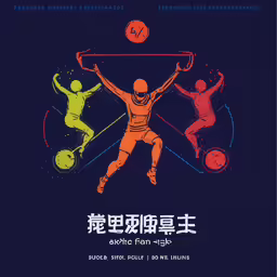 poster with three people and ball in the middle