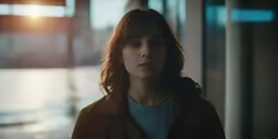 a woman staring into the distance, looking into the distance