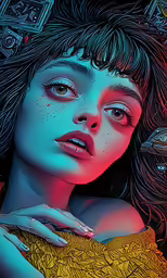 an illustration of a woman holding her hand on her chest
