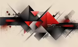 an artistic black and red abstract design
