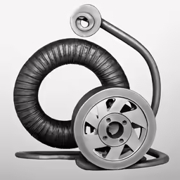 a piece of metal on top of a black hose