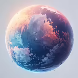 a close up of the face and body of a floating planets